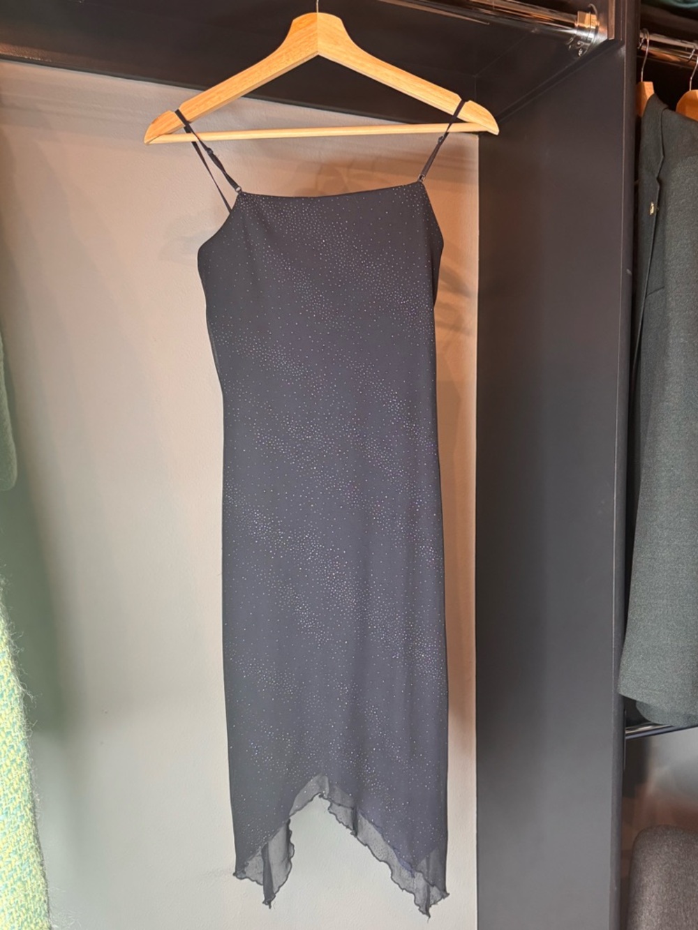 City Triangles Vintage Whimsygoth 90’s Black Sparkle Slip Dress ✨✨✨